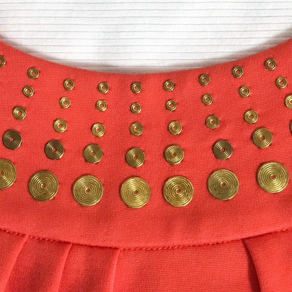 ✅ Trina Turk Coral Career Cocktail Party Dress Sz L - Picture 6 of 7